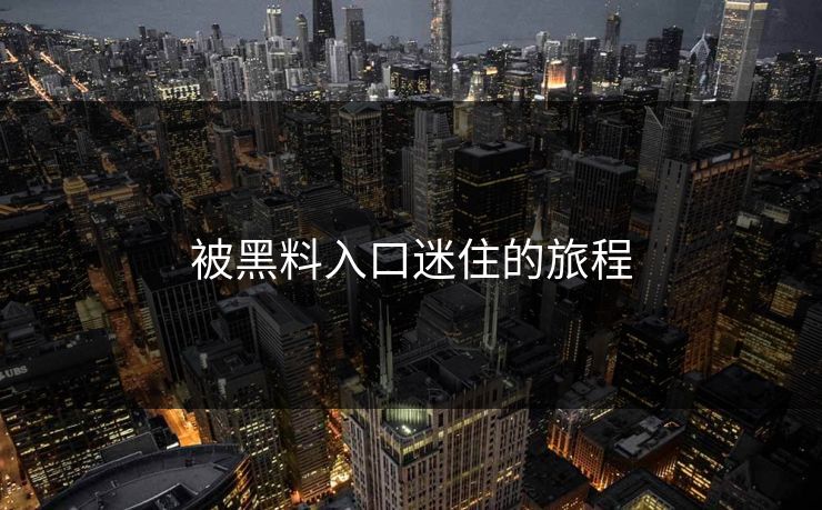 被黑料入口迷住的旅程